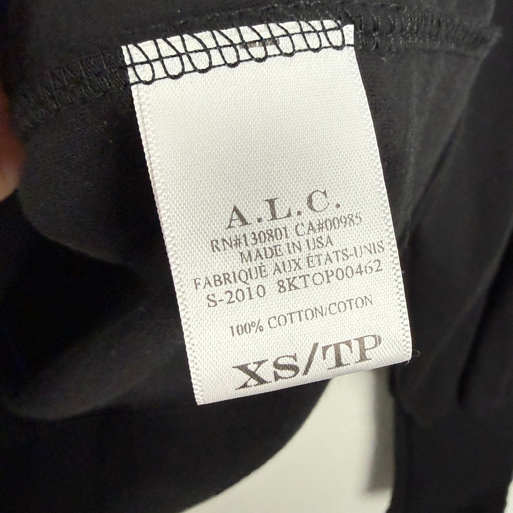 A.L.C. Karter Long Puff Sleeve Top Tee Black XS - Picture 8 of 10